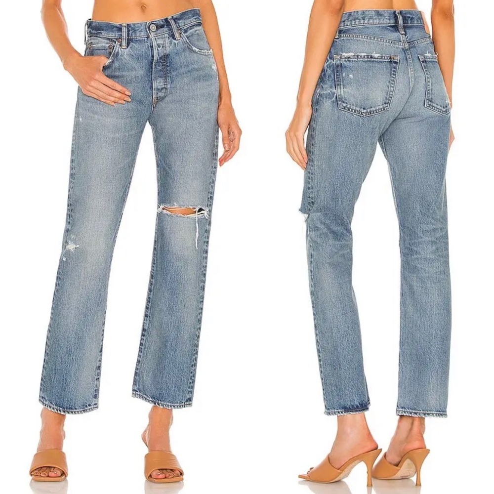 Moussy County Straight High Rise Button Fly Straight Leg Jeans Size 28